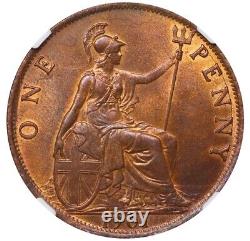 1901 Great Britain Queen Victoria Bronze 1 Penny NGC MS 63 BN