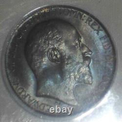 1902 Beautiful Bronze Coin Great Britain Half Penny King Edward VII MS 65 BRN
