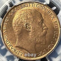 1902 Great Britain 1/2 Penny PCGS MS64RB Lot#G3505 Choice UNC! S-3991