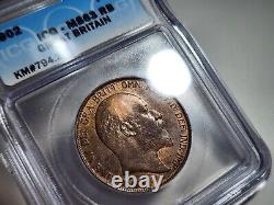 1902 Great Britain Penny ICG MS-63 RB? High Sea Level Beautiful Specimen