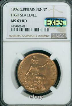 1902 H. S. L. Great Britain Penny Ngc Ms-64 Rd Pq Mac Exfs Spotless