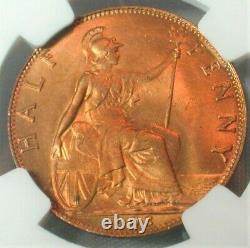 1903 Great Britain Half Penny NGC MS 66 RD Finest Known Top Population (#110)