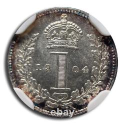 1904 Great Britain Silver Maundy Penny Edward VII MS-66 NGC