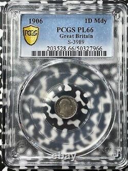 1906 Great Britain Maundy 1 Penny PCGS PL66 Lot#G7801 Silver! Gem BU! S-3989