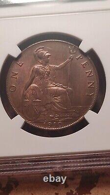 1910 Great Britain Penny NGC MS64 RB Very Attractive Red Brown 2117