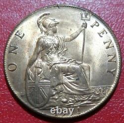 1911 Great Britain One Penny Coin, Brilliant Uncirculated Condition, Lot#11
