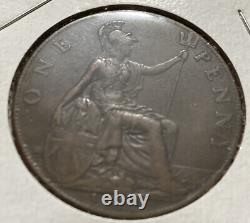 1911 Great Britain One Penny George V Choice Perfect Lettering And Details