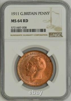 1911 Great Britain Penny MS64RD NGC 943553-28