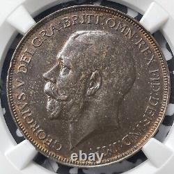1912-H Great Britain 1 Penny NGC AU58BN Lot#G2849