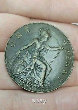 1912 H One Penny Great Britain. Very good quality coin