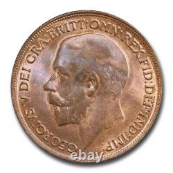 1918 Great Britain Penny George V MS-64 PCGS (Red/Brown)