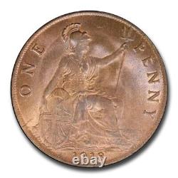 1918 Great Britain Penny George V MS-64 PCGS (Red/Brown)