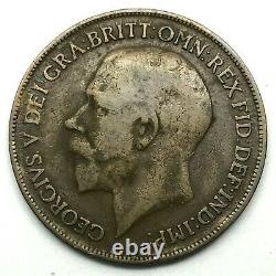 1918 H Great Britain- George V One Penny Bronze Coin- Km# 810 Rare