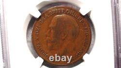 1919KN Great Britain One Penny NGC VF25 BN CIRCULATED 1P Coin BUY IT NOW