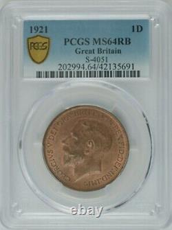 1921 Great Britain 1 Penny George V PCGS MS64RB
