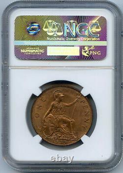 1929 Great Britain Penny. NGC Graded MS 64 RB. Lot #2709