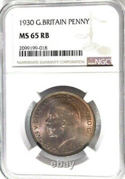 1930 Great Britain 1 Penny, NGC MS 65 RB