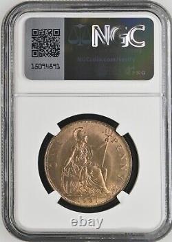 1931 Great Britain penny NGC MS 64 BN