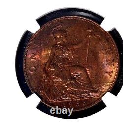 1936 Great Britain 1 Penny, NGC MS 65 RB, Superb Toning