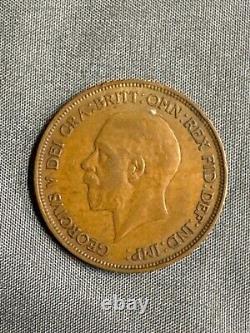 1936 Great Britain One Penny Coin Better Condition George V