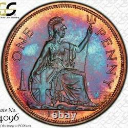 1937 Great Britain One Penny PCGS PR64RB Color Toned Coin In High Grade