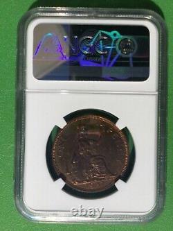 1937 Great Britain Penny, Proof, NGC PR 66 Red Brown. Attractive Toning
