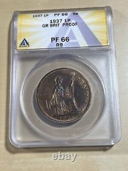 1937 Great Britain Proof Penny Graded PR66RB by ANACS