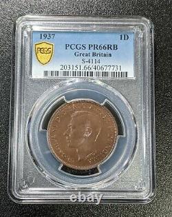 1937 PR66 RB Great Britain Proof Penny PCGS KM 845 26K Minted! S-4114 1D