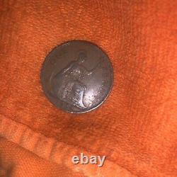 1938 UK Great Britain British One Penny George VI Coin. Brown