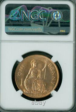 1948 Great Britain Penny Ngc Ms65 Rd Pq 2nd Finest Registry Mac Spotless