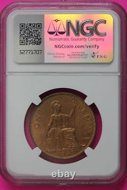 1949 MS 65 RD Red Great Britain Penny Coin NGC Graded Certified Authentic 1502