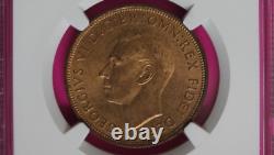 1949 MS 65 RD Red Great Britain Penny Coin NGC Graded Certified Authentic 1502