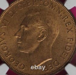 1949 MS 65 RD Red Great Britain Penny Coin NGC Graded Certified Authentic 1502