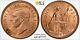 1951 Great Britain 1 Penny Copper Coin Pcgs Ms 63 Rb