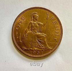 1951 King George V1 UK. Great Britain Penny KM# 869 in BU Condition
