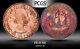 1953 Great Britain 1/2 Penny Pcgs Pr64rb Colorful Toning With Unique Pattern