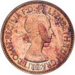 1953 Great Britain 1/2 Penny PCGS Super Rare (NSFW) Toned Shape