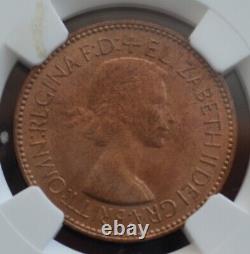 1953 Great Britain Half Penny Graded by NGC as MS 66 RD