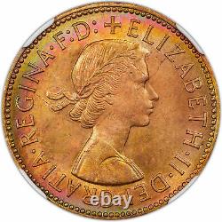 1960 Great Britain 1/2 Penny Ngc Ms 65 Rb #