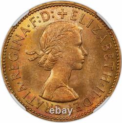1960 Great Britain Half Penny Ngc Ms-66-rb Red-brown Low Pop R-7 Highest Grades