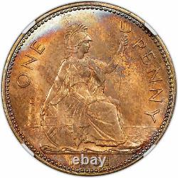 1961 Great Britain 1 Penny Ngc Ms 64 Rb Toned
