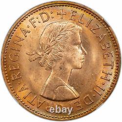 1961 Great Britain 1 Penny Ngc Ms 66 Rb #c Only 1 Graded Higher