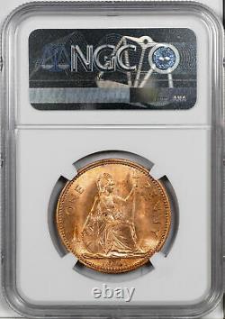 1961 Great Britain 1 Penny Ngc Ms65 Rd Finest Known