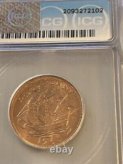 1963 GREAT BRITAIN 1/2 PENNY MS65 RD RARE GRADE Lists $2250.00 Very Rare