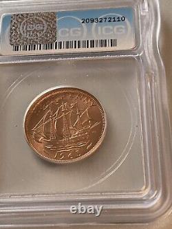 1963 Great Britain 1/2 Penny Ms66 Rd Only One Known In This Rare Grade