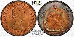 1964 Great Britain One Penny Bu Pcgs Ms64 Rb Color Toned Only 2 Graded Higher