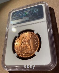 1966 GREAT BRITAIN ONE PENNY NGC MS 65 RD ONLY 7 in HIGHER GRADES RED