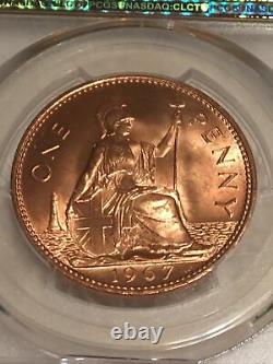 1967 GREAT BRITAIN ONE PENNY PCGS MS65 Red BU UNCIRCULATED Original and bright
