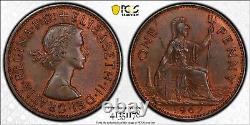 1967 Great Britain Elizabeth II One Penny Stunningly Toned! PCGS certified