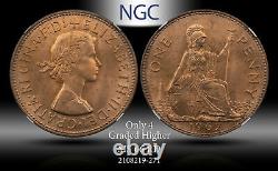 1967 Great Britain Penny Ngc Ms 66 Rd Only 4 Graded Higher #